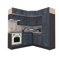 Bucatarie de Colt BIG GENA NEW ST. 190-200, Wenge / Decor 8509